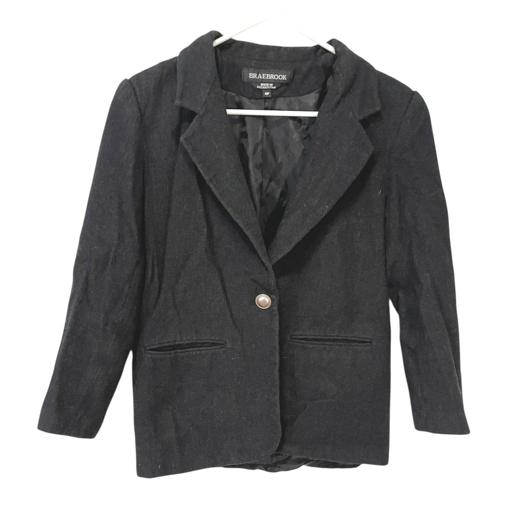 Braebrook 4P Gray Blazer Single Button Notched Lapel Dark Academia Professional